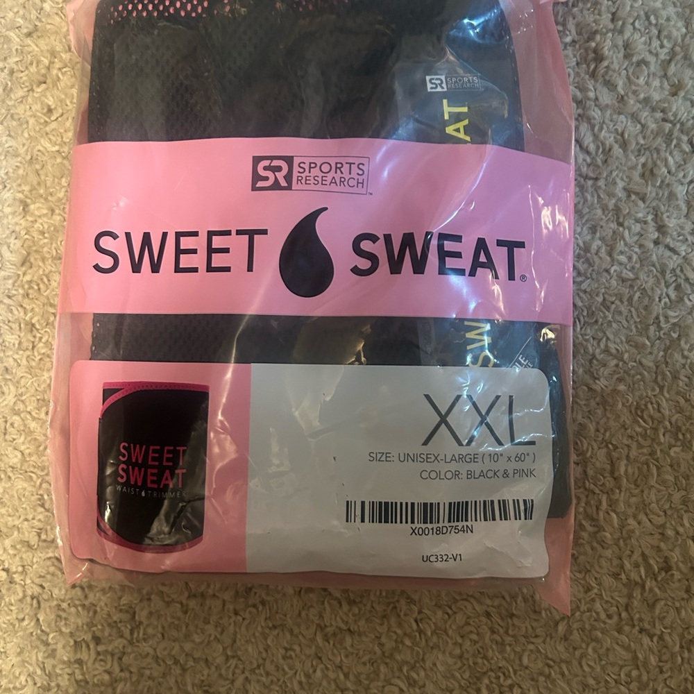 Sweet Sweat Black & Pink Waist Trimmer XXL